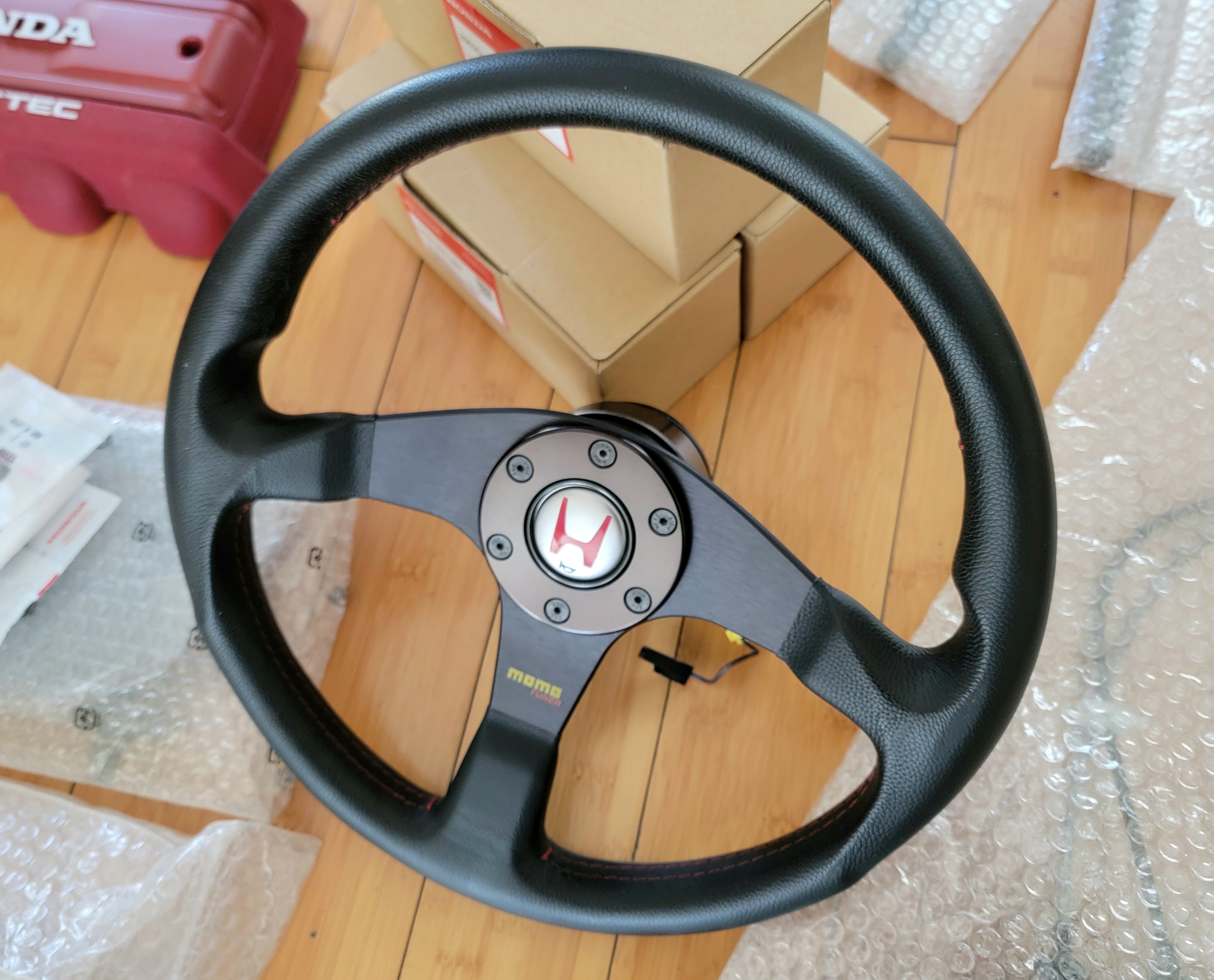 Momo Tuner Steering Wheel, OEM NSX-R horn button, NRG Quick Release